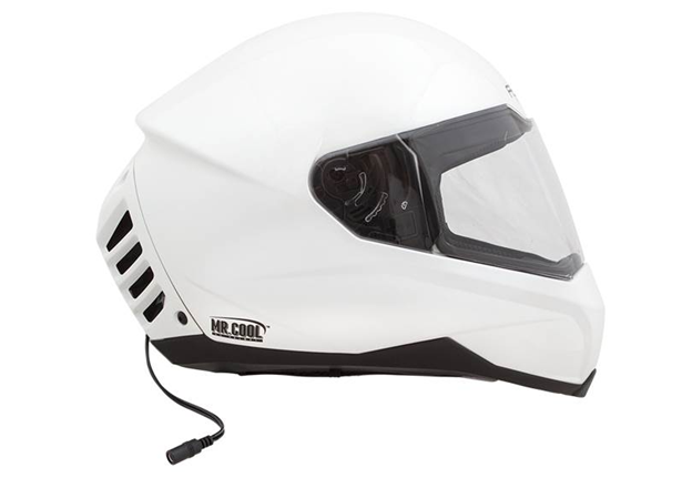 white helmet with air conditioning