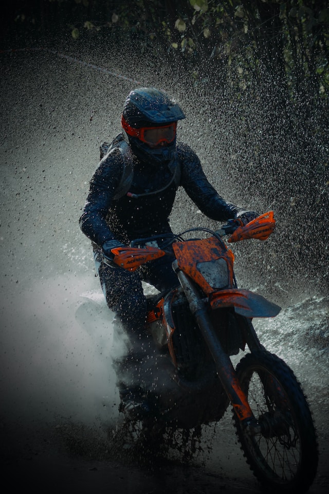 motorbiker on rain