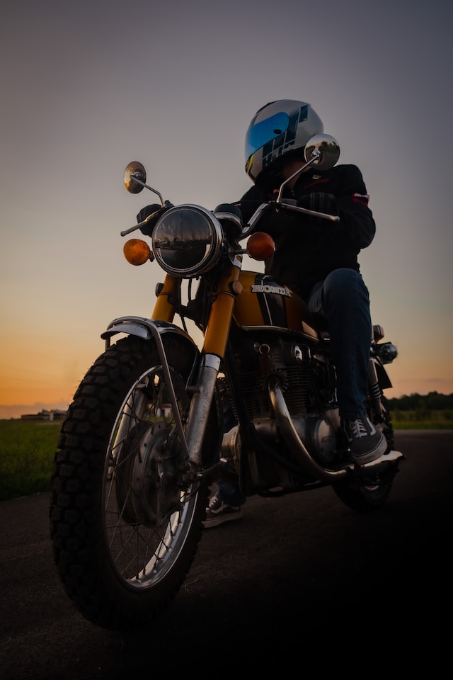 motorbike sunset